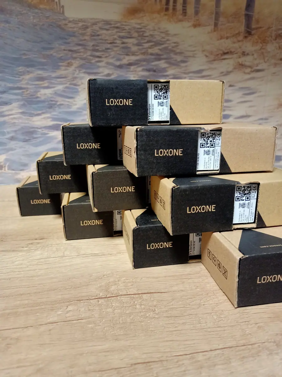 Moduły rozszerzeń Loxone przygotowane do instalacji